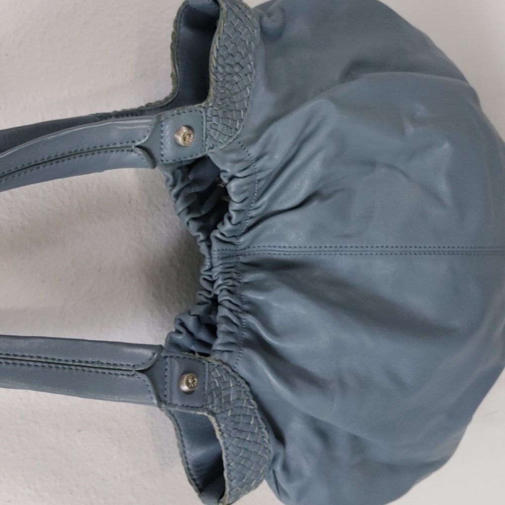 💥FINAL PRICE💥 Allison Scott Blue-Gray Pleated Leather Shoulder Bag - Picture 8 of 16